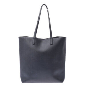 SAINT LAURENT Black Calfskin Shopping Tote Bag